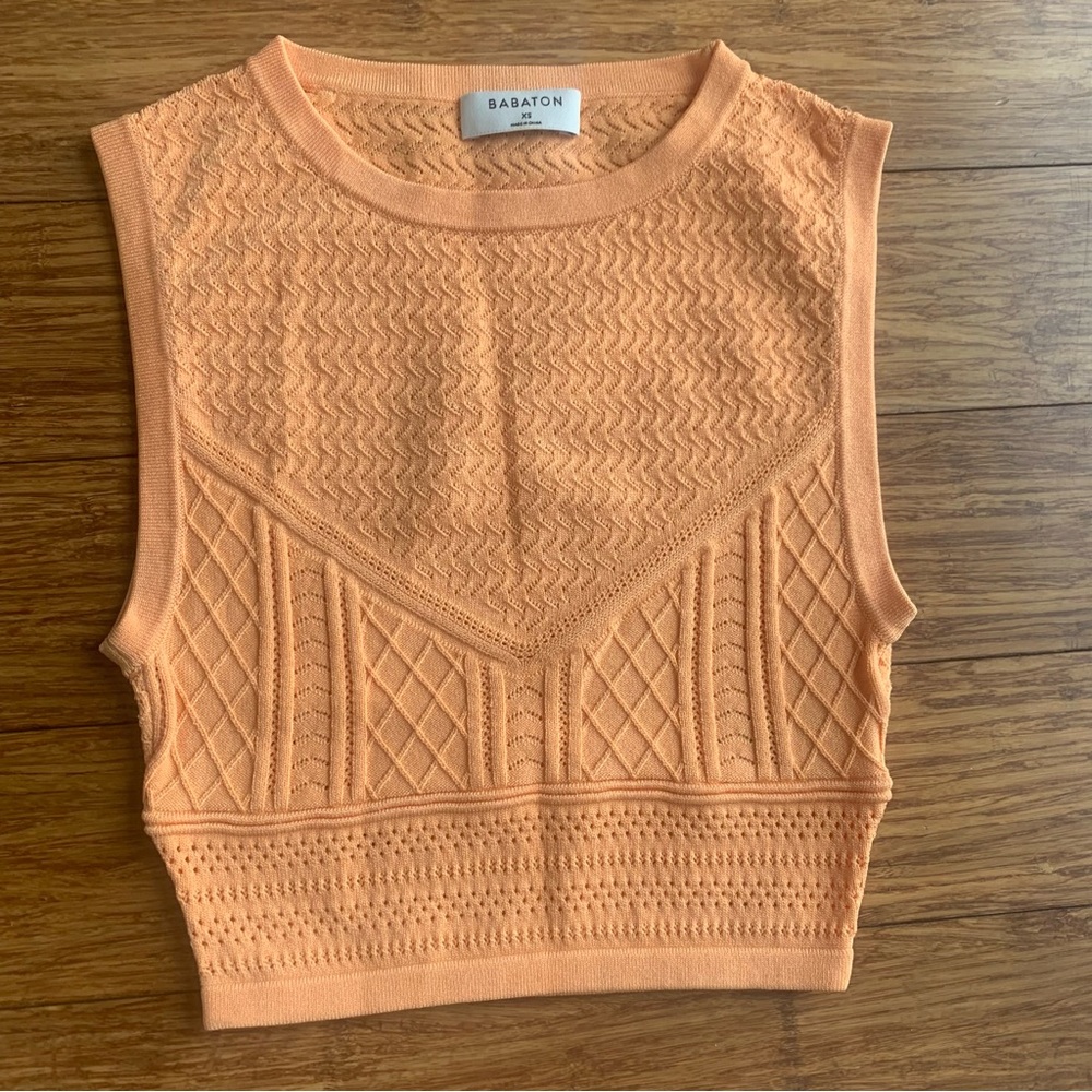 Babaton Peach knit crop top